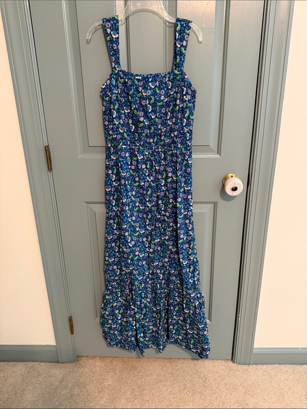 LOFT Blue Floral Maxi Dress